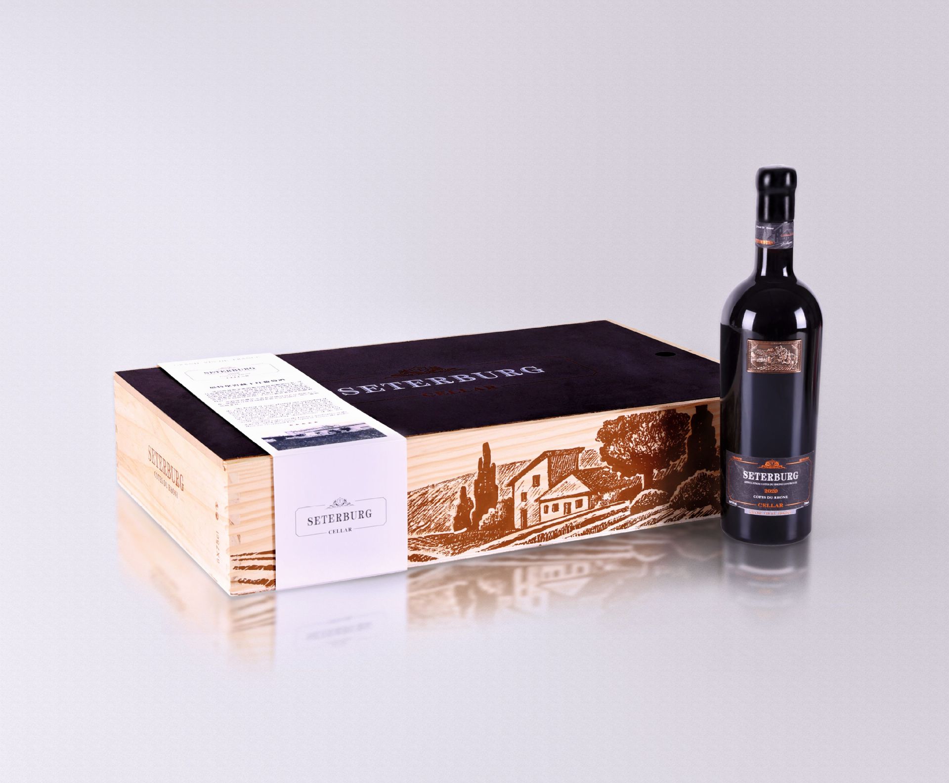 法国罗纳河谷原瓶进口红酒 12个月橡木桶获3奖项木盒装16度葡萄酒