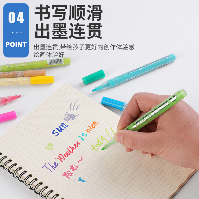 Personalizado acrílico marcador pincel puede etiquetar la producción de pincel pintado pincel acuoso acuarela pincel de cerámica para niños graffiti