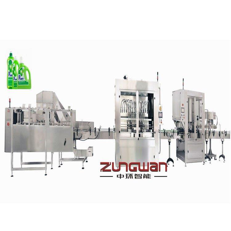ZHX-DRL全自动日用品洗衣液大容量1L-5L灌装流水线 灌装机厂家头