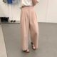 U-grain Korean Style Simple All-match Loose Slimming Pleated Cotton Linen Casual Pants Women's Summer Short High Waist Wide-leg Pants