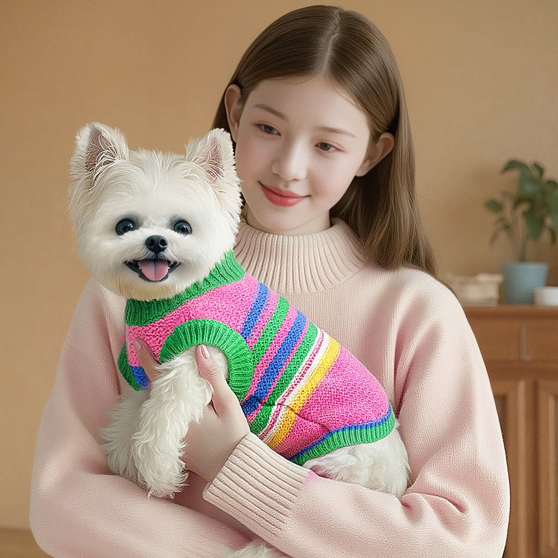 Puppy Clothes Autumn and Winter Warm Knitted Sweater Pet Clothing West Highland Bichon Teddy Yorkshire Vest