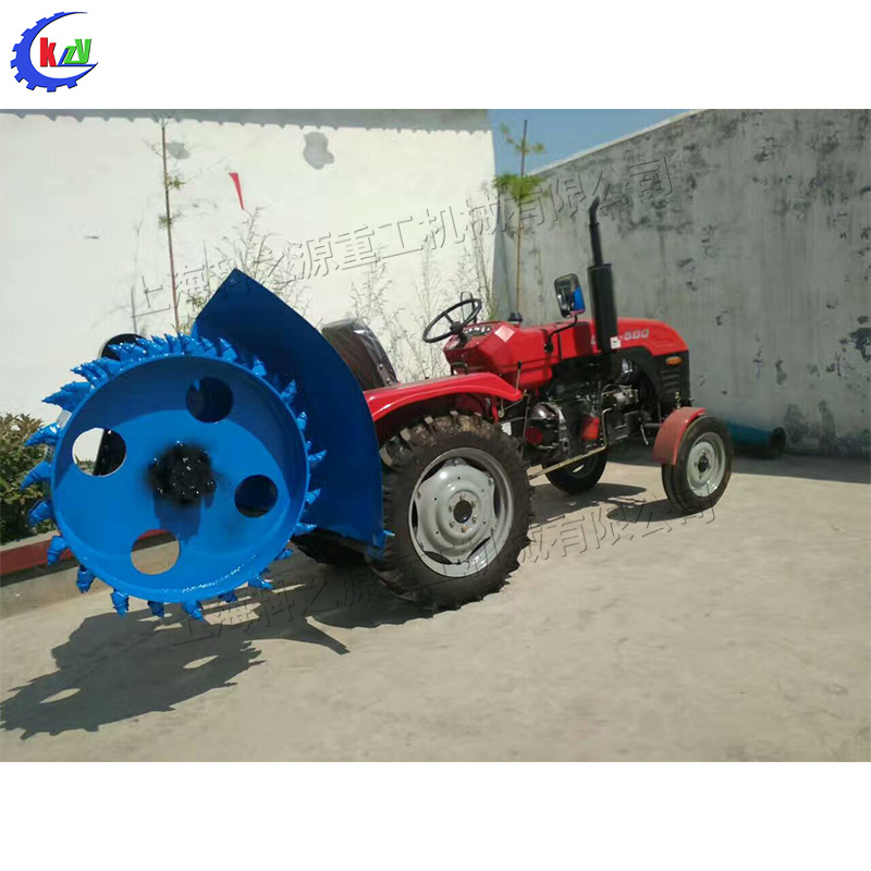 田地农田圆盘开沟机 水管挖沟道回旋式开沟器 拖拉机牵引式开土机