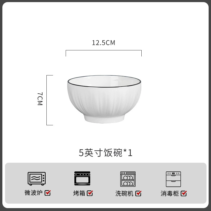 Ceramic Tableware Set, Step-by-Step Lotus Pattern, Multi-Size Bowls & Plates (4.5–8 inch)