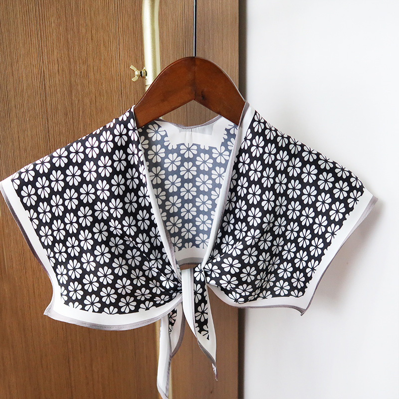 2025 nuevo bufandas de seda hexagonal bufandas de hombro alta sensación de moda de diseño minimalista de seda simulada bufandas temperamento universal