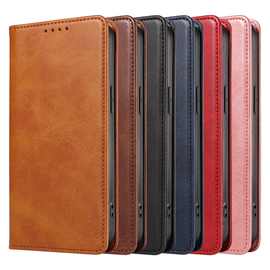 适用iphone17Pro Max手机壳苹果16E手机皮套小牛纹磁吸翻盖保护套