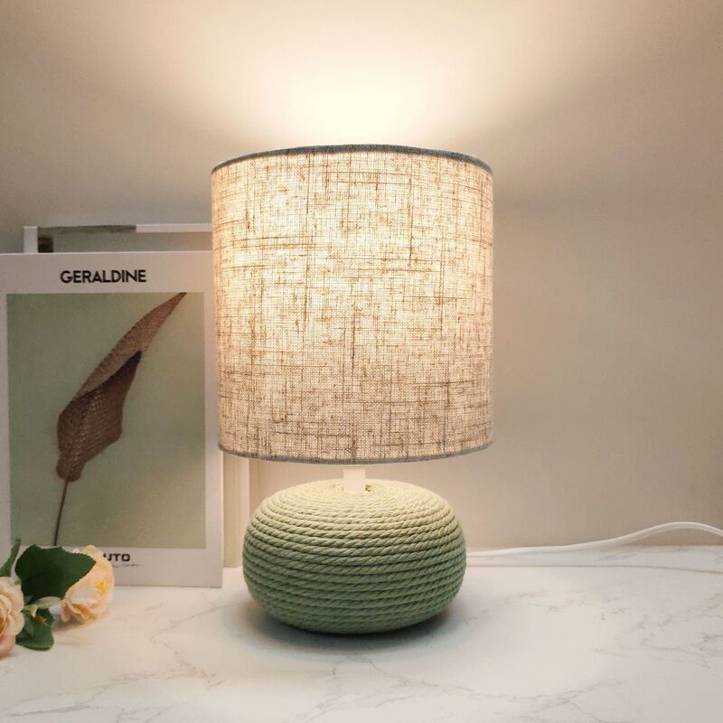 Creative Personality Table Lamp Handmade Rope Woven Night Light Homestay Retro Style High Color Value Bedside Lamp Multi-color Optional
