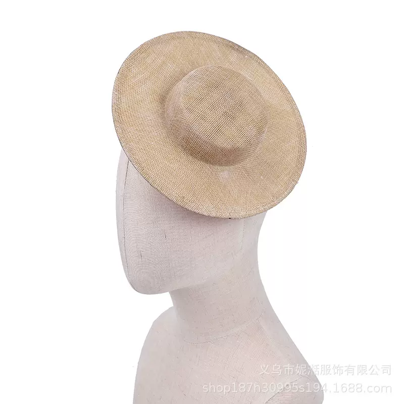 英伦风新娘头饰聚会小礼帽儿童仿麻帽底lolita茶话会小帽胚帽托配