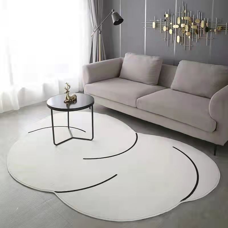 Alfombra de estilo Ins para sala de estar, mesa de centro irregular, alfombra de lana de cordero, alfombra redonda antideslizante para dormitorio, decoración del hogar.