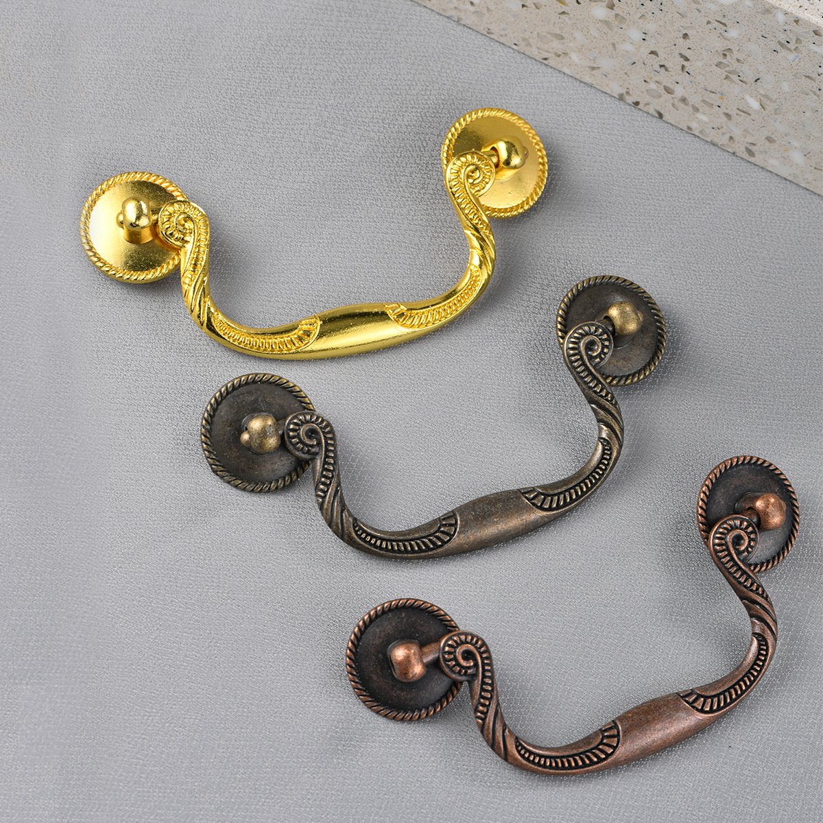 Elegant-367 European style door cabinet drawer cabinet door modern pastoral imitation antique handle wardrobe zinc alloy hole distance 95mm