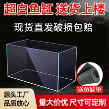 鱼缸生态造景桌面超白鱼缸家用客厅水族乌龟缸裸缸小号大号玻璃缸