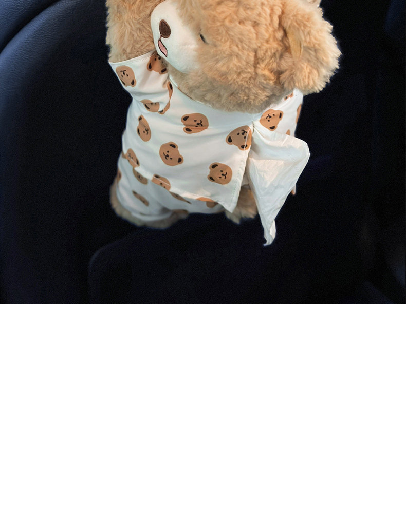 Car-mounted tissue box, cute bear design, high aesthetic value, practical in-car tissue holder, creative car tissue hanging bag for women