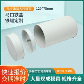 双层盖密封茶叶铁盒米色黑色银色通用公版马口铁茶叶包装现货圆罐