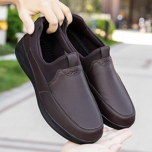 Autumn Leather Shoes for Middle-Aged and Elderly Women, Mother's Shoes, Casual Walking Shoes, Men's Shoes, Light and Comfortable Shoes
