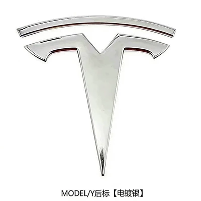 Suitable for Tesla Model 3 Y Car logo - rear-mark-3y-electroplated-silver-with-arc-87