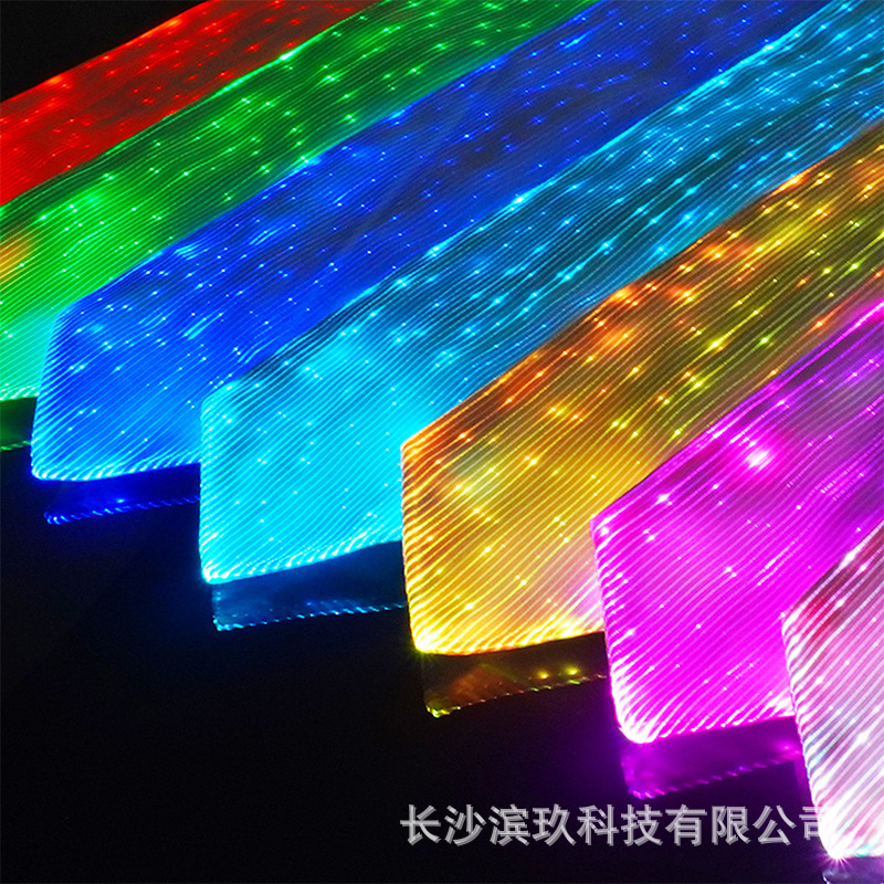 Amazonas de moda LED luminoso fibra óptica corbata atmósfera corbata Bungee noche bar luminoso corbata atmósfera danza
