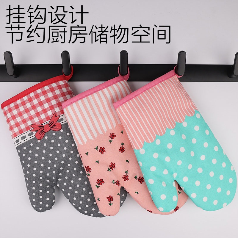 Guantes de aislamiento térmico a prueba de quemaduras y engrosamiento horno de microondas para hornear barbacoa de silicona especial resistente a altas temperaturas horno de cocina a prueba de calor doméstico