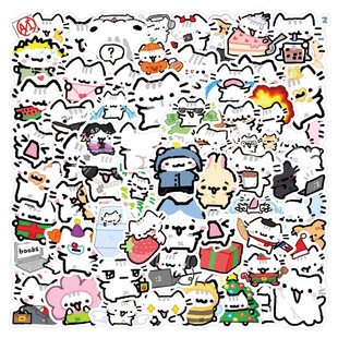 90 new basil kitten graffiti stickers decoration refrigerator skateboard cup DIY personality stickers manufacturers wholesale