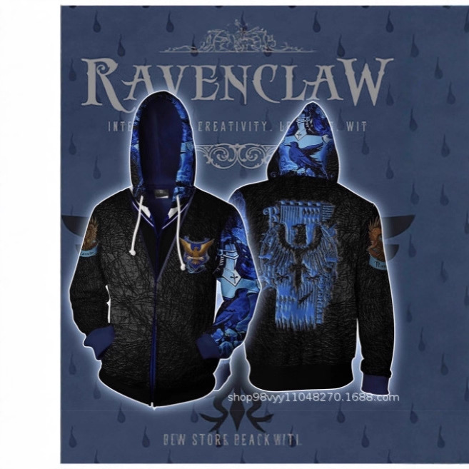 Cross-Border European and American Harry Potter Anime 3D Digital Printing Hooded Sweatshirt Cosplay Casual Zipper Manufacturer
