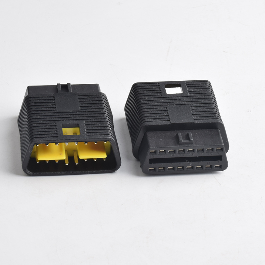 汽车检测仪插头 行车电脑OBD2延长线 16P全通电转接头 12V 24V