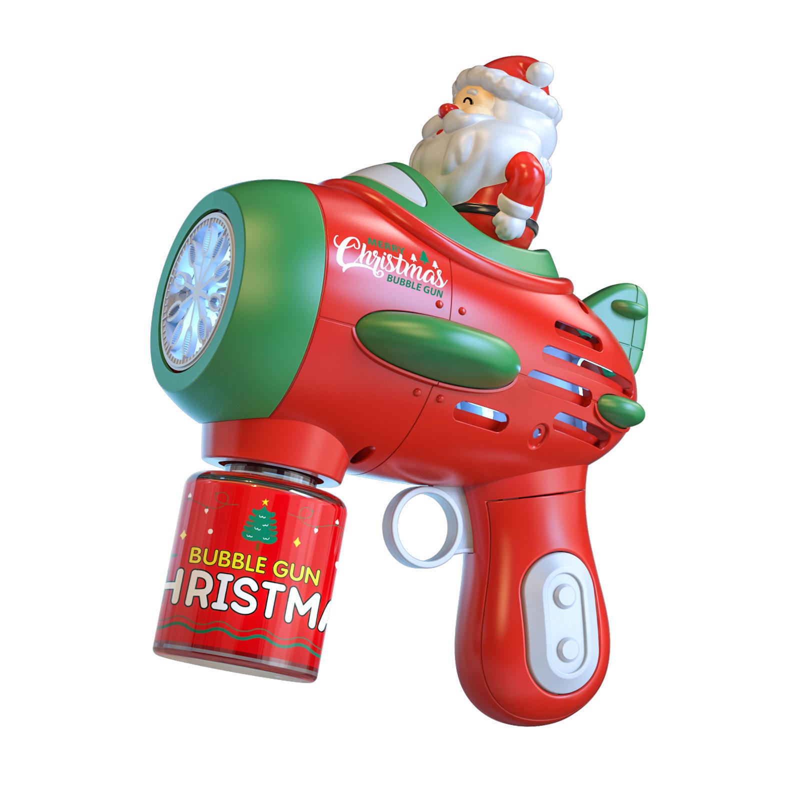 Pistola de burbujas de Navidad transfronteriza, burbujas de soplado eléctricas para niños, máquina de burbujas automática, pistola de burbujas de Navidad, Santa Claus
