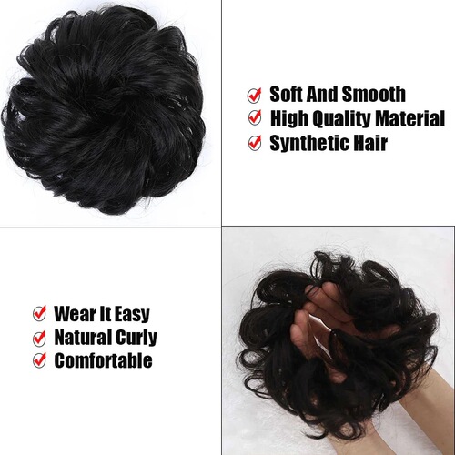 Hair Accessories Manufacturer Wholesale for Women's Puff Ball Ponytail Wigs, Lazy Hair Buns, Fluffy and Realistic Synthetic Hair with Elastic Bands Flower Hair Accessories