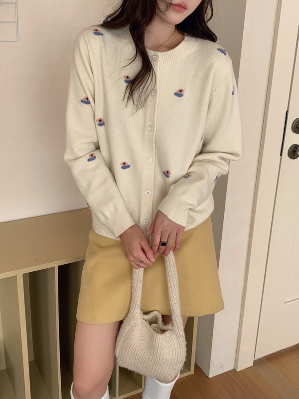 秋日琥珀流光系复古氛围感穿搭开衫毛衣女25款提花细针织外套ZDJ8|undefined