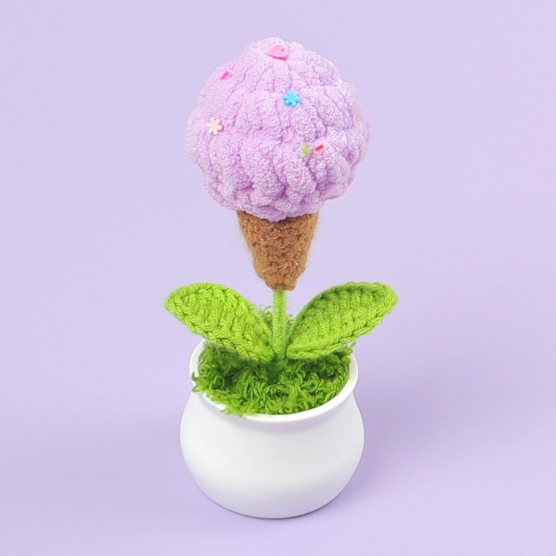 完成したウールひまわり鉢植えスズラン造花チューリップデスクトップ装飾品バレンタインデー教師クラスメートギフト|undefined