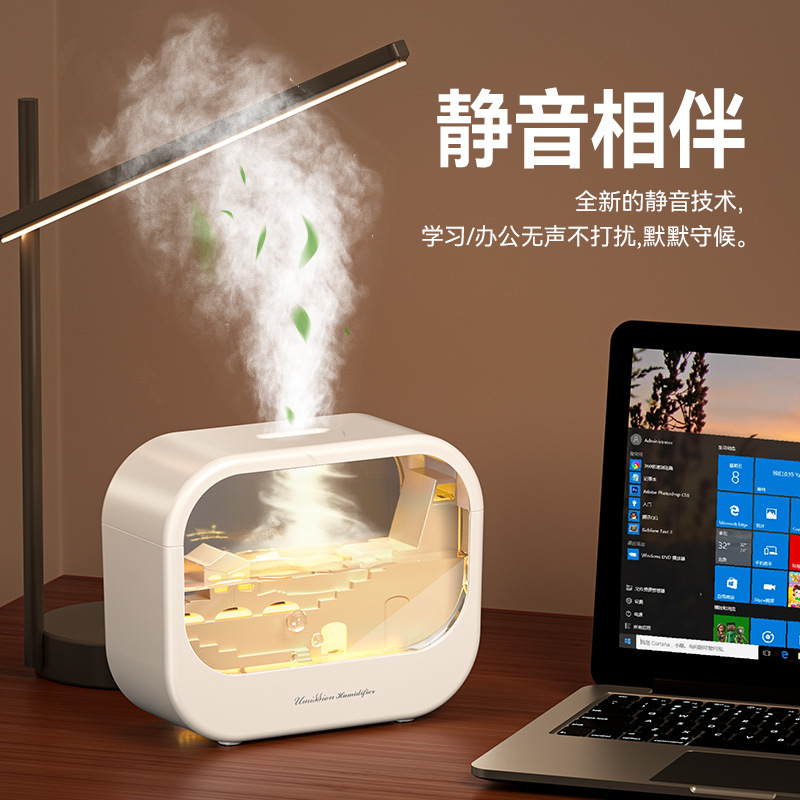 新しいアロマセラピーマシン加湿器小規模オフィスデスクトップ寝室寮学生ホームミニポータブル充電|undefined