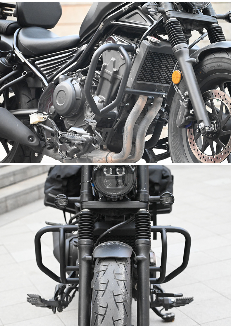 Suitable for Honda Cm300 Bumper, Cm500 Anti-Fall Guard Bar, Carbon Steel Protective Bar, Motorcycle Front Guard Bar Modification Parts