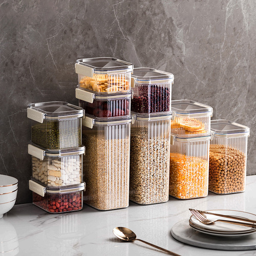 Self-designed light luxury retro sealed cans for grains, kitchen storage boxes, snacks, dry goods, tea storage cans