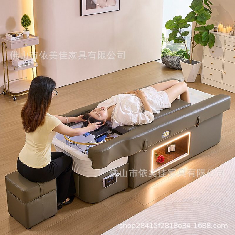 Cerámica lavabo de masaje eléctrico cama de tratamiento de cabeza elevación cama de tratamiento de pies actualización baño de pies con espacio de almacenamiento cama de lavado de pies