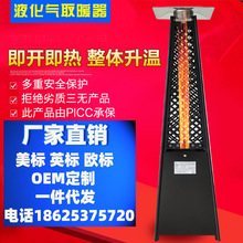 高端纯黑塔型户外真火燃气取暖器商用可移动烤火炉庭院液化气暖炉