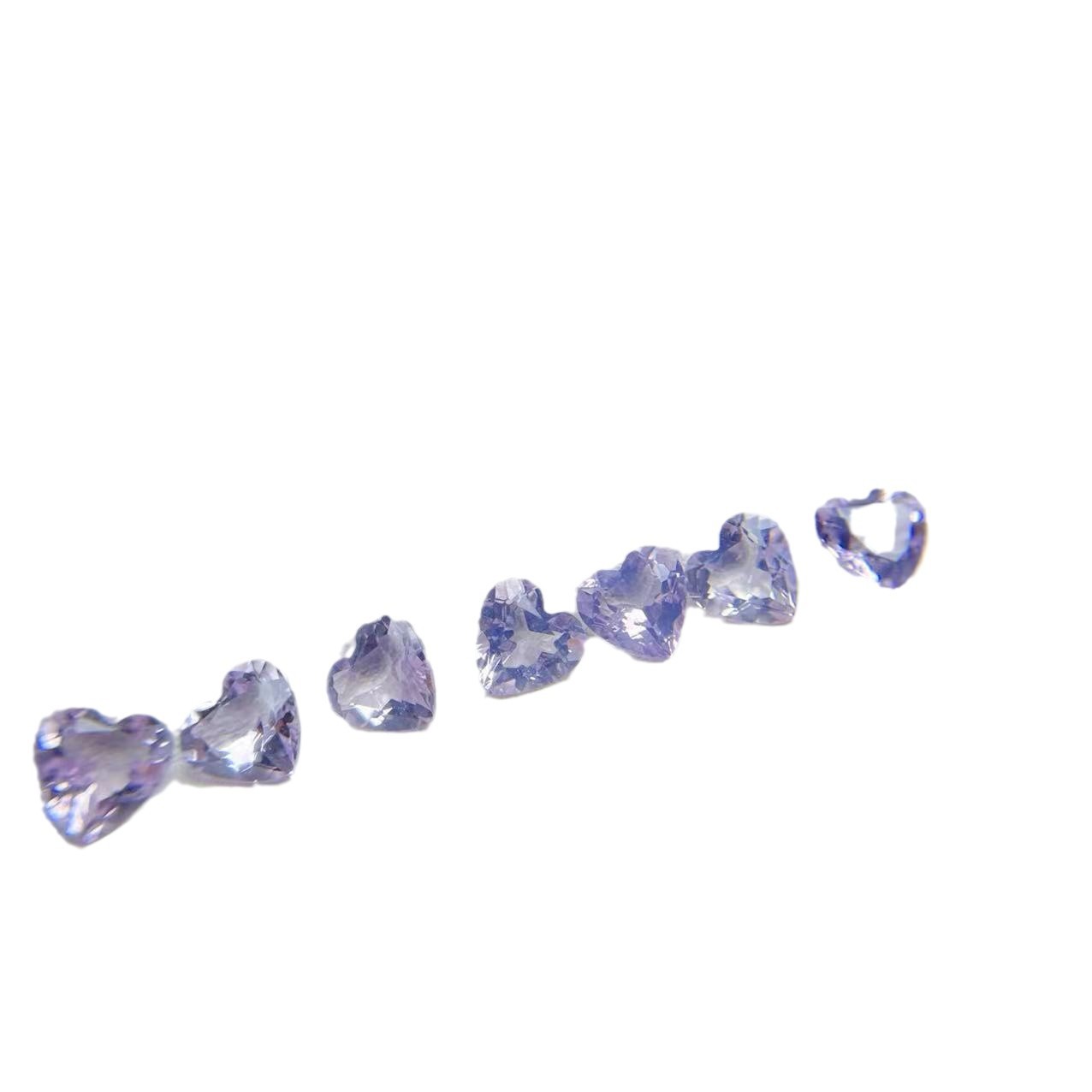 Organic lavender ring with crystal with amethyst