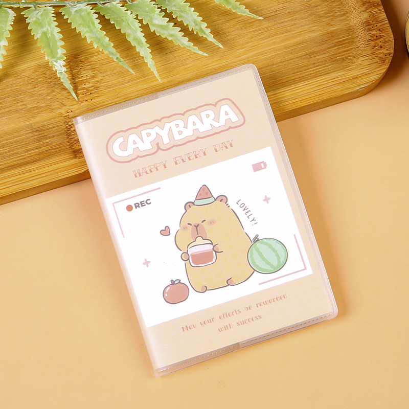 Cuaderno de bolsillo Capibara A7 portátil creativo lindo de alto valor de visualización cubierta de plástico dibujo personalizado