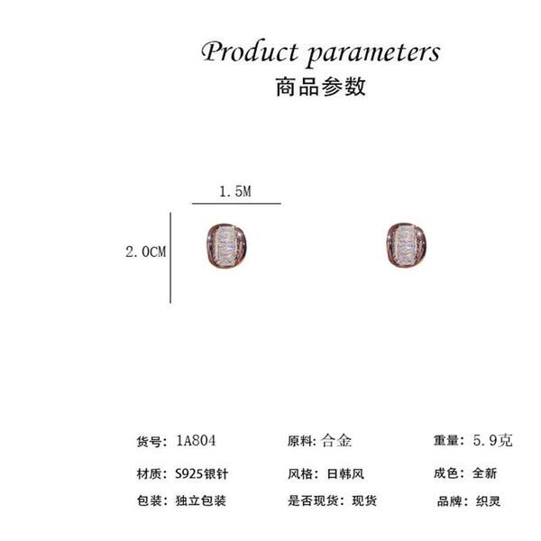 Geometric fashionable elegant design earrings with zircon