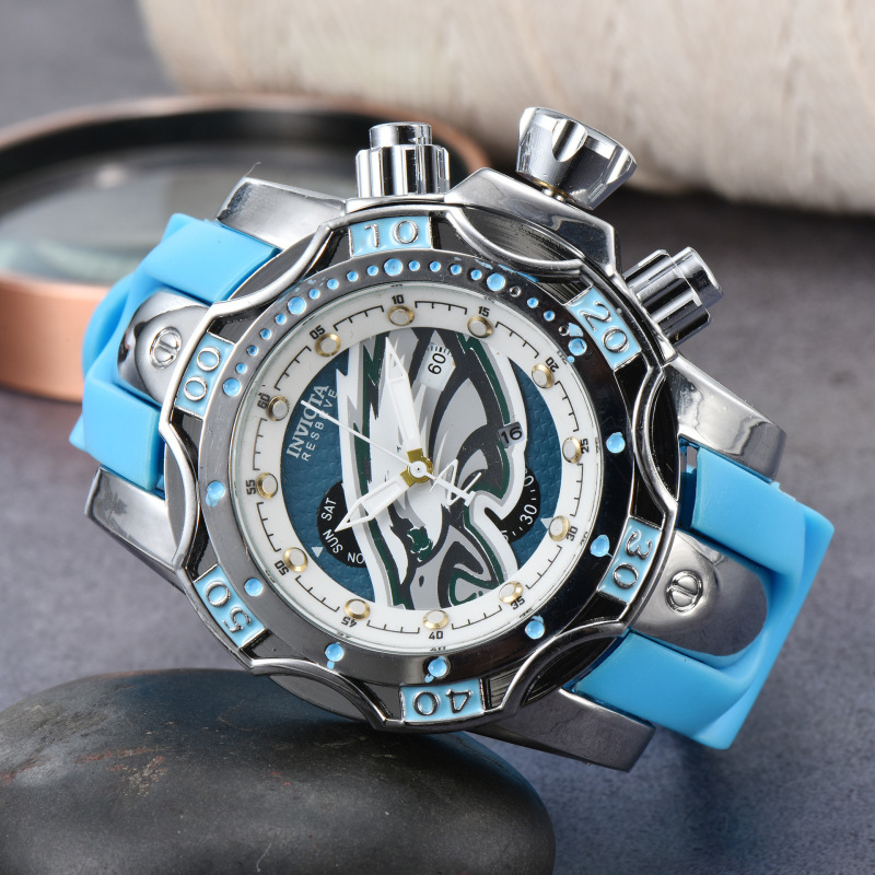 Invicta High Quality Fashion Quartz Large Dial Fake Function Three Needle Men's Tape Watch Cross-Border Best-Selling Invicta High Quality Fashion Quartz Large Dial Fake Function Three Needle Men's Tape Watch Cross-Border Best-Selling