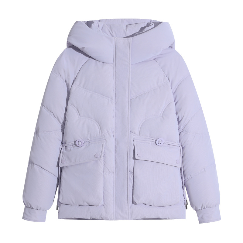 Chaqueta de algodón de plumón de estilo largo y medio, ropa de pan de moda coreana para estudiantes, ropa de algodón suelta y gruesa, chaqueta de algodón sin lavado.