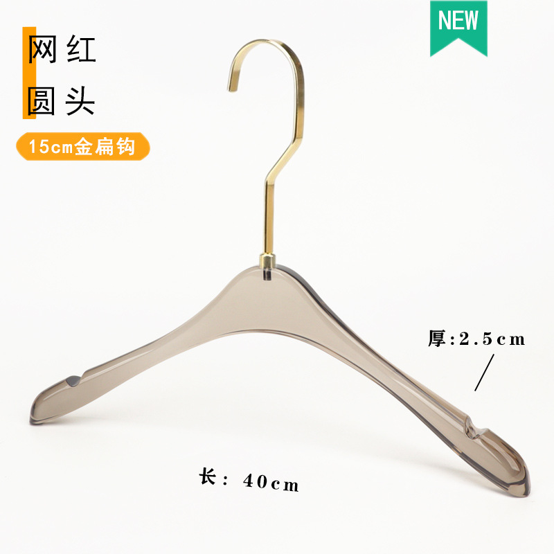 Percha de Plástico Gris Ahumado de Plástico Antideslizante, Pulido para Tienda de Ropa image 18