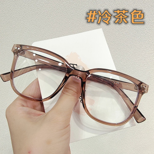 Hottest Blue Light Blocking Red Book Style Korean Version Natural Face Slimming Glass Frame Can Accommodate Prescription Square Eyeglass Frame