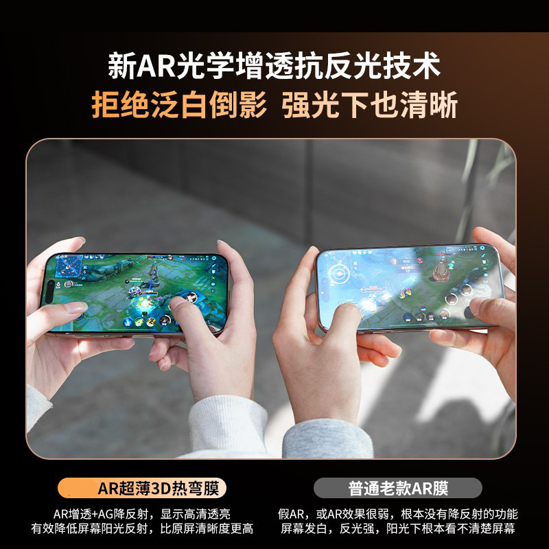 AR 反射防止強化フィルム Apple 17 強化フィルム HD 指紋防止反射防止 iPhone16Pro 携帯電話に適しています|undefined