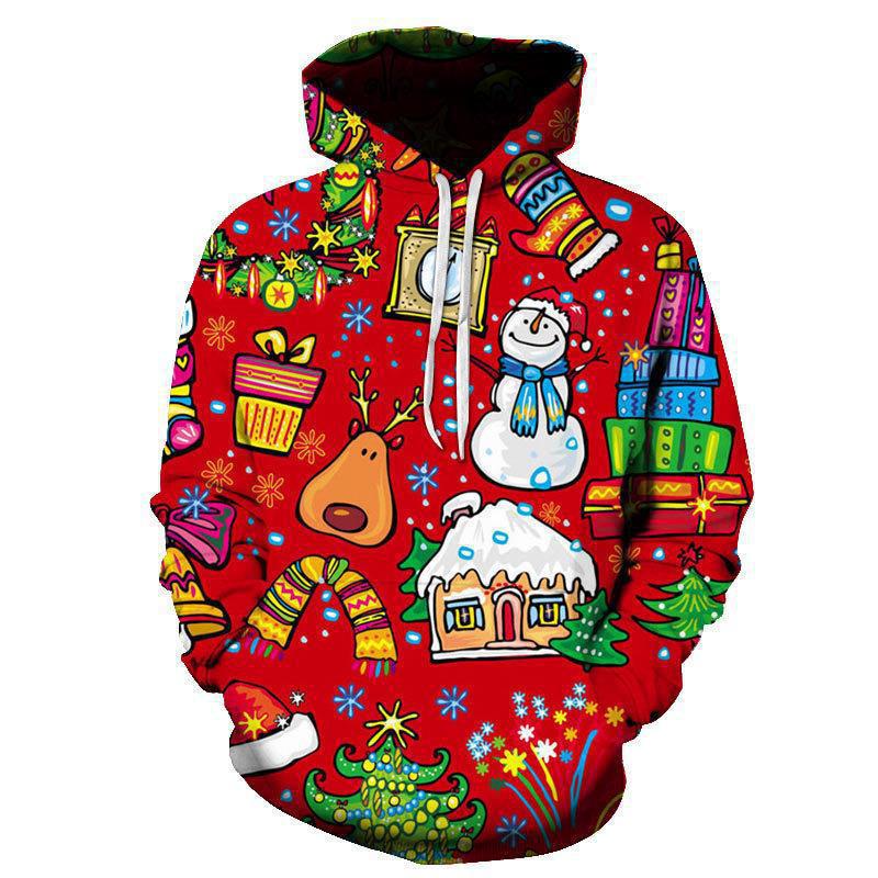 23 unisex carino cervo 3D felpa con cappuccio stampata digitale con cappello_voghion.com