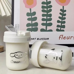 Instagram-famous Paco dog water cup cute small cups for girls high-quality coffee cups straw mouth cups with straws and handles