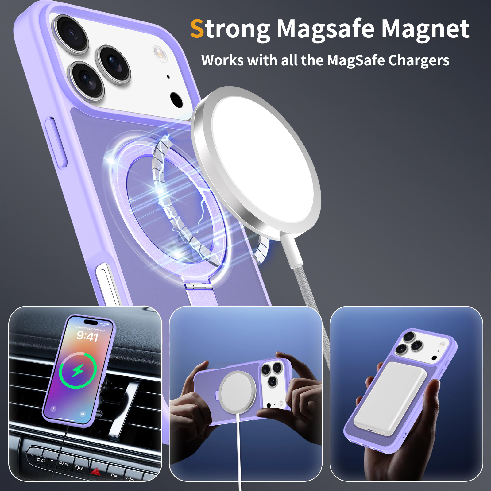 El exfoliante de la piel es adecuado para la carcasa del teléfono móvil Apple 17 Promax nuevo soporte magnético iphone17 anti-caída