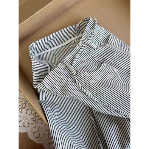 Comfortable, stylish, and photo-worthy! Designer striped straight-leg casual pants for women, summer loose and thin high-waisted pants, trendy