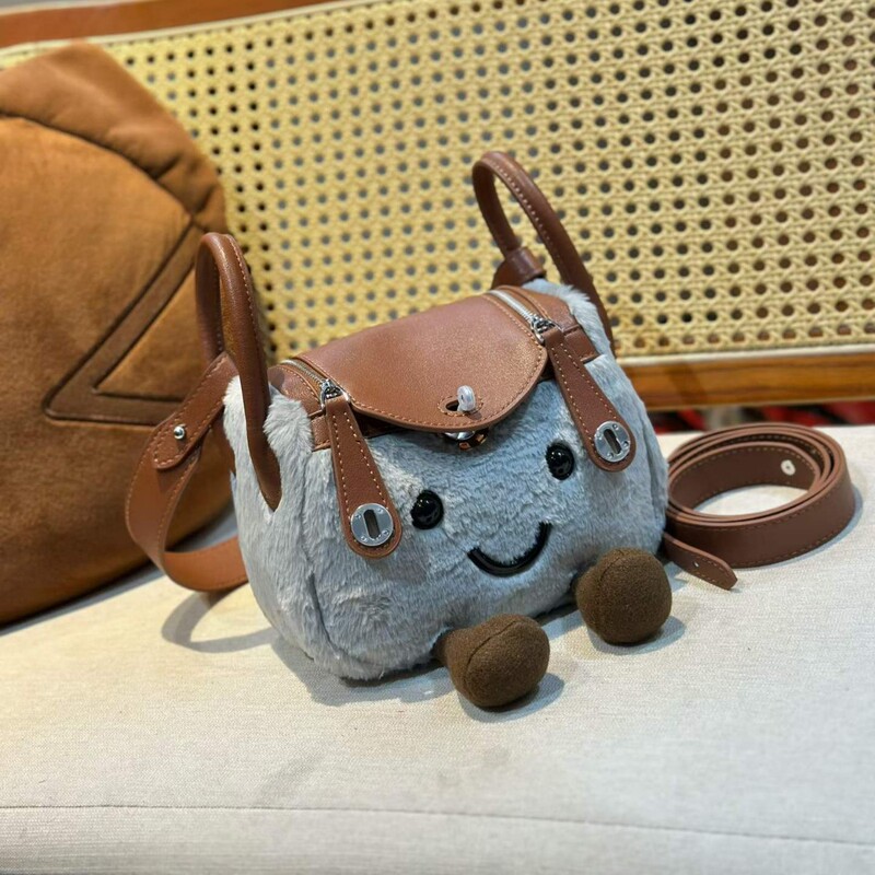 2026 New Model Elf Plush Crossbody Bag Cartoon Smiling Face Handbag Lindy Small Bag Cute Elf Doctor Bag 2026 New Model Elf Plush Crossbody Bag Cartoon Smiling Face Handbag Lindy Small Bag Cute Elf Doctor Bag