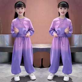 2025女童秋装套装韩系网红儿童装女孩春秋洋气运动卫衣两件套