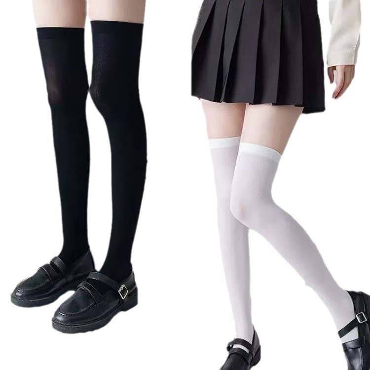 Summer white women's knee socks