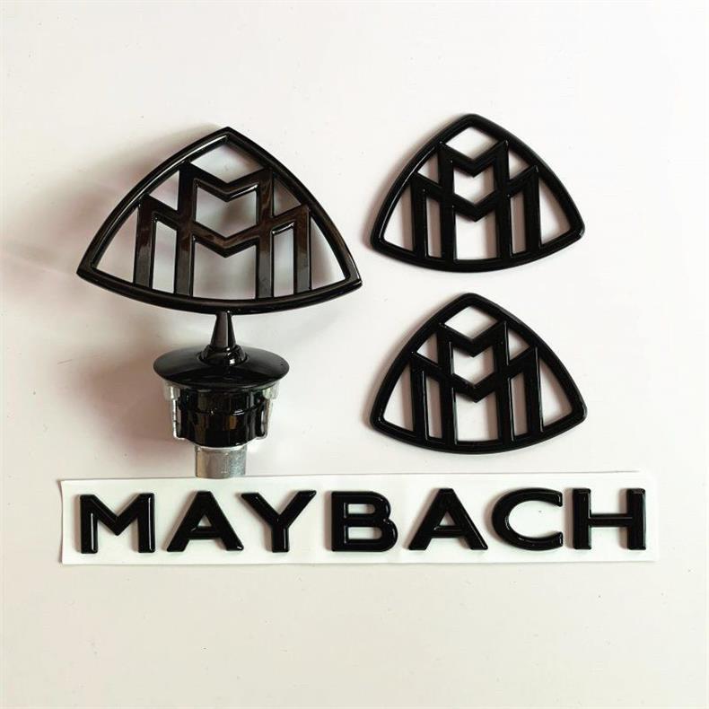 Mercedes-Benz Maybach emblem, S-Class S400 S450 S480 GLS, Mercedes-Benz E-Class modified with Maybach emblem, black