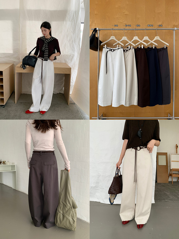ICC 极简自在 简约轻通勤中缝分割立体弯刀休闲裤女秋季新款0912|undefined