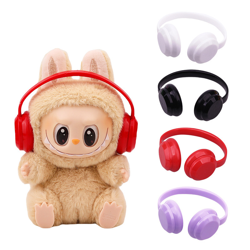 ヘッドフォンに適した 17 センチメートル Labubu ヘッドフォン 10cm 人形 labubu ヘッドセットベビー服アクセサリー靴服アクセサリー|undefined